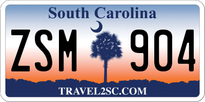 SC license plate ZSM904