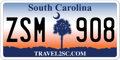 SC license plate ZSM908