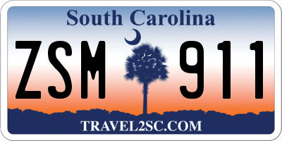 SC license plate ZSM911