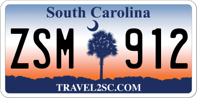 SC license plate ZSM912