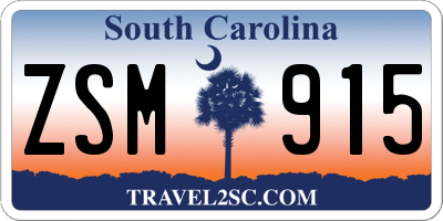 SC license plate ZSM915