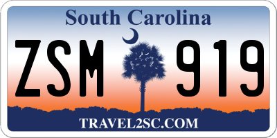 SC license plate ZSM919