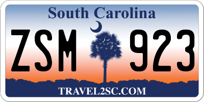 SC license plate ZSM923
