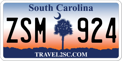 SC license plate ZSM924