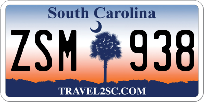 SC license plate ZSM938