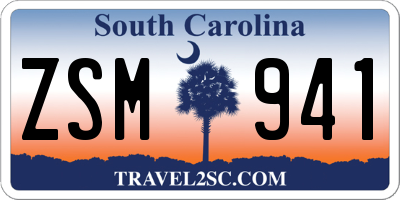 SC license plate ZSM941