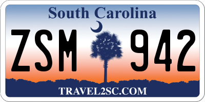 SC license plate ZSM942