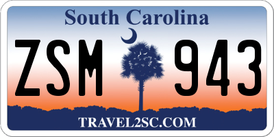 SC license plate ZSM943