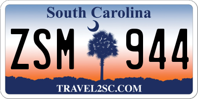 SC license plate ZSM944