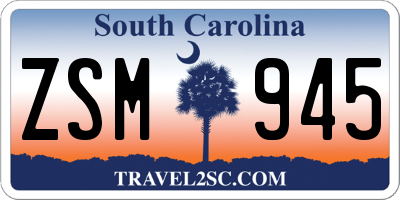 SC license plate ZSM945