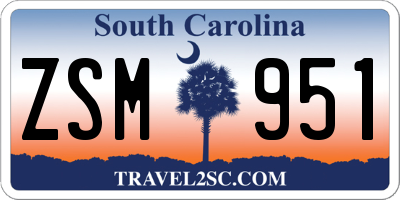 SC license plate ZSM951
