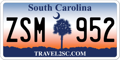SC license plate ZSM952