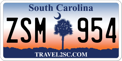 SC license plate ZSM954