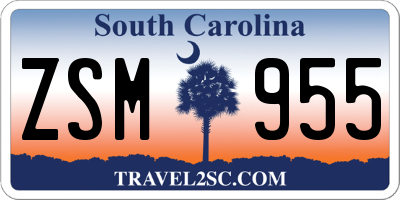 SC license plate ZSM955