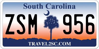 SC license plate ZSM956