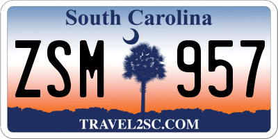 SC license plate ZSM957