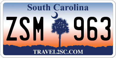 SC license plate ZSM963