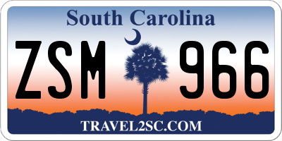 SC license plate ZSM966