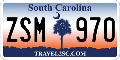 SC license plate ZSM970