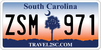 SC license plate ZSM971
