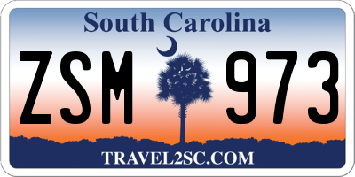 SC license plate ZSM973