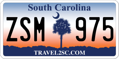 SC license plate ZSM975