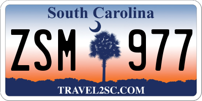 SC license plate ZSM977