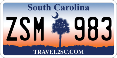 SC license plate ZSM983