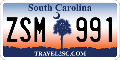 SC license plate ZSM991