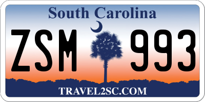 SC license plate ZSM993