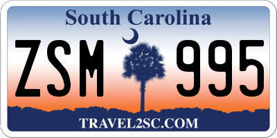 SC license plate ZSM995