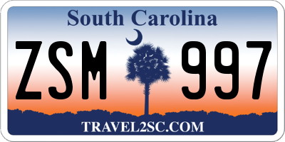 SC license plate ZSM997
