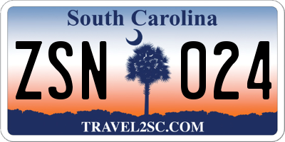 SC license plate ZSN024