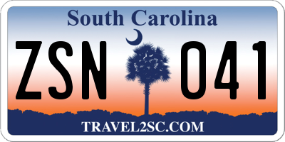 SC license plate ZSN041
