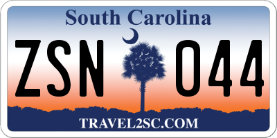 SC license plate ZSN044