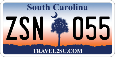 SC license plate ZSN055