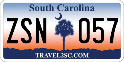 SC license plate ZSN057