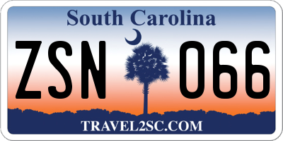 SC license plate ZSN066