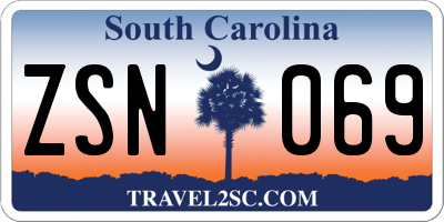 SC license plate ZSN069