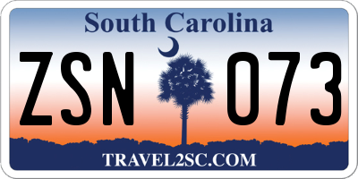 SC license plate ZSN073