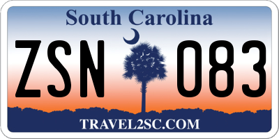 SC license plate ZSN083