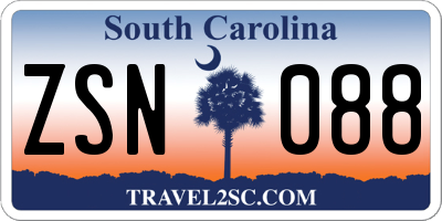 SC license plate ZSN088