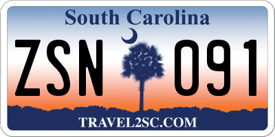 SC license plate ZSN091