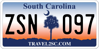 SC license plate ZSN097