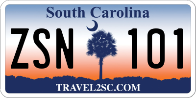 SC license plate ZSN101