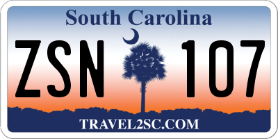 SC license plate ZSN107
