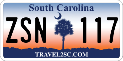 SC license plate ZSN117