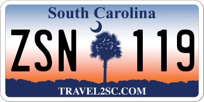 SC license plate ZSN119