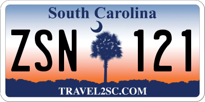 SC license plate ZSN121