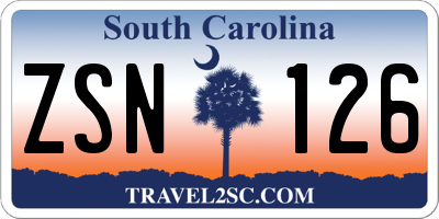 SC license plate ZSN126